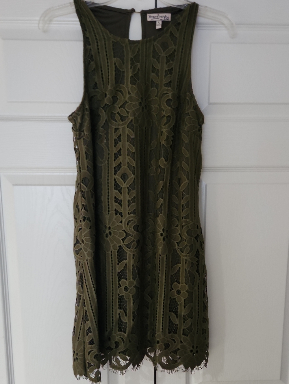Xtraordinary Olive Lace Overlay Mini Dress